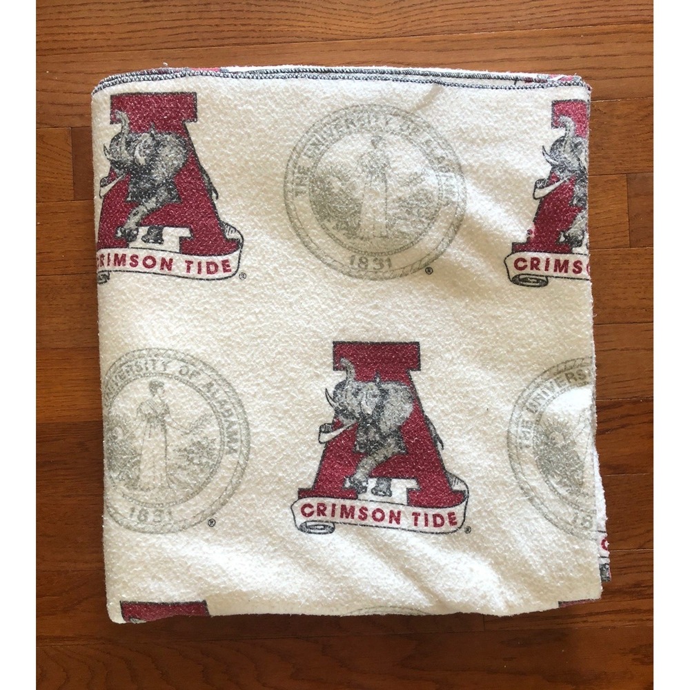 Vintage University Of Alabama Crimson Tide Acrylic Twin Blanket 72x92 Rare